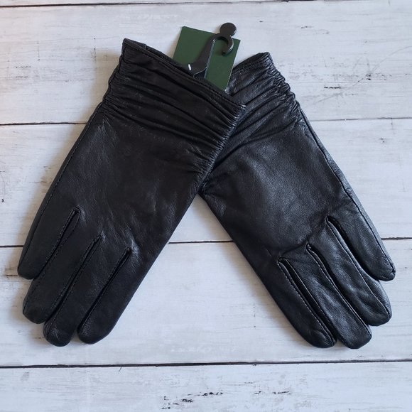 GH Womens Ladies Fine Leather Black Driving Gloves MEDIUM NWT - Picture 1 of 8